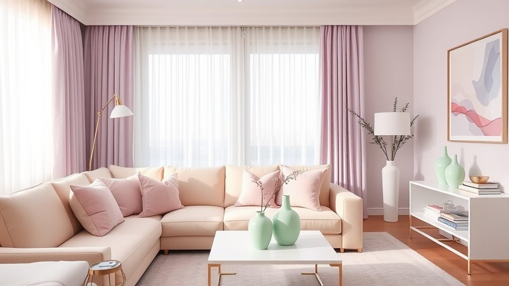 pastels enhance sophisticated home decor