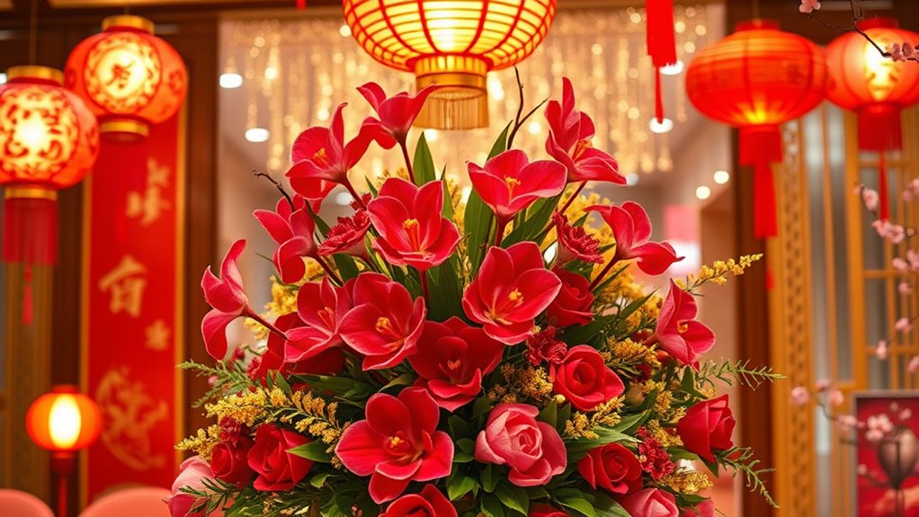 prosperity themed floral arrangements