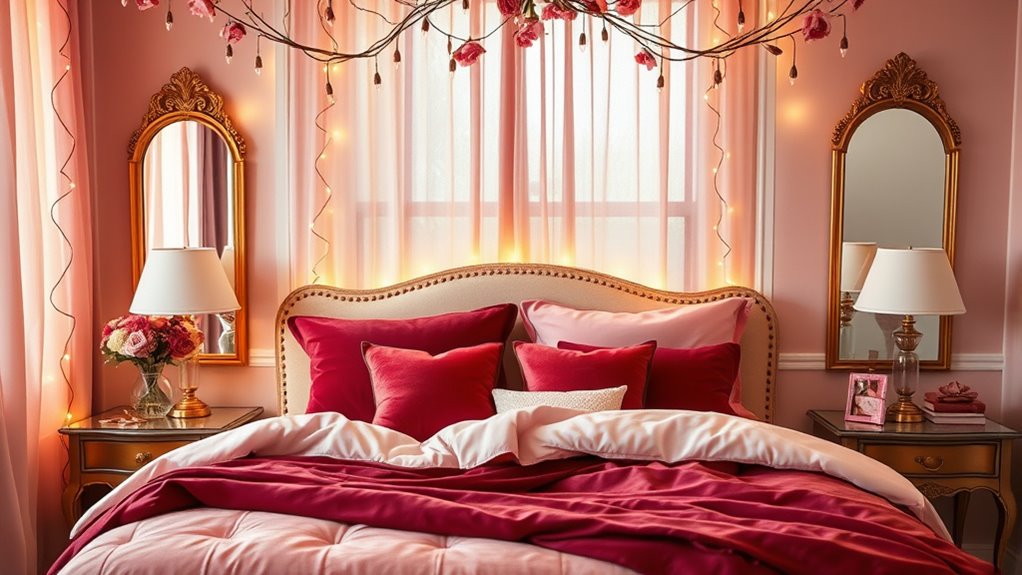 romantic bedroom color accents
