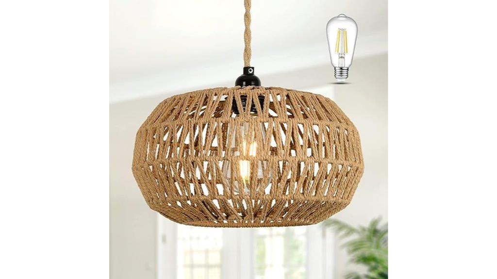 rustic rattan pendant lighting