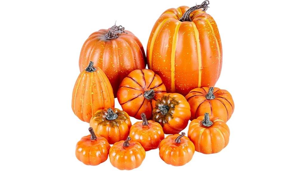 set of twelve artificial pumpkins