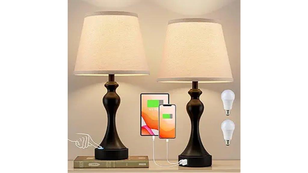 set of two touch lamps