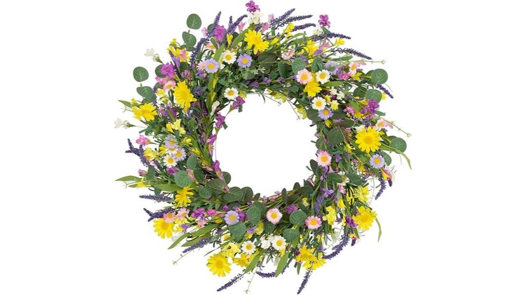 spring daisy lavender wreath