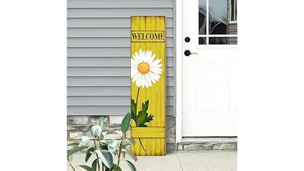 spring daisy welcome sign