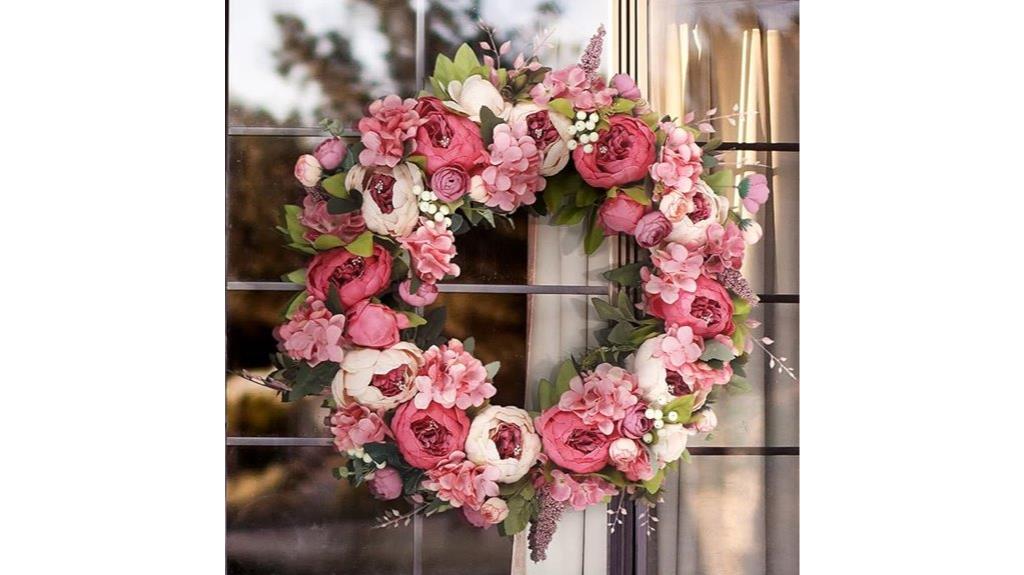 spring peony door wreath
