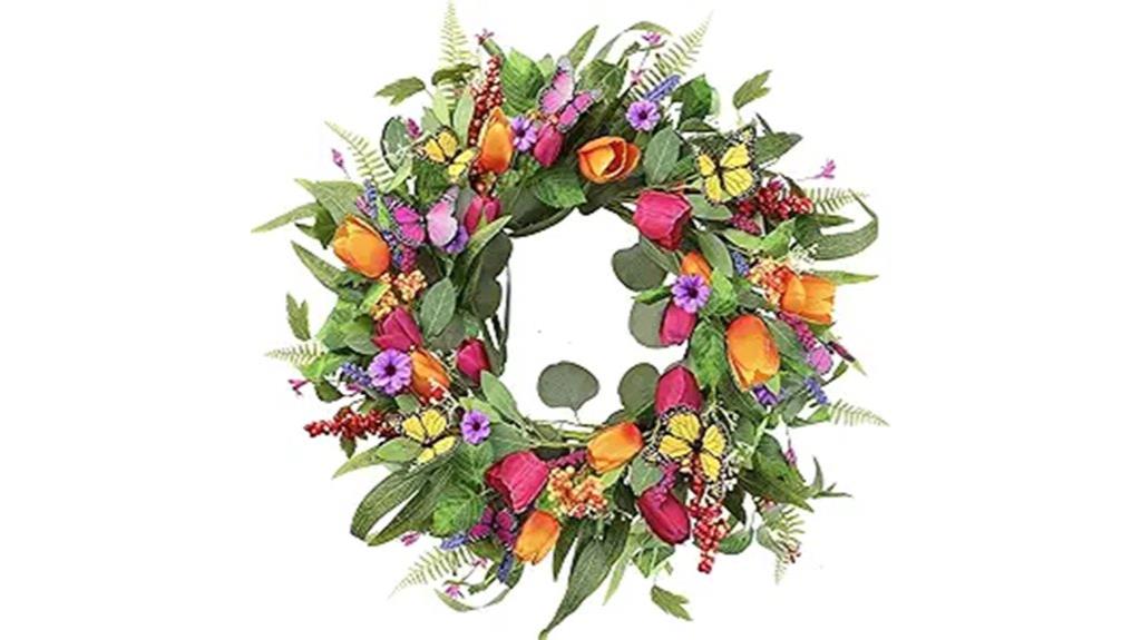 spring tulip wreath decor