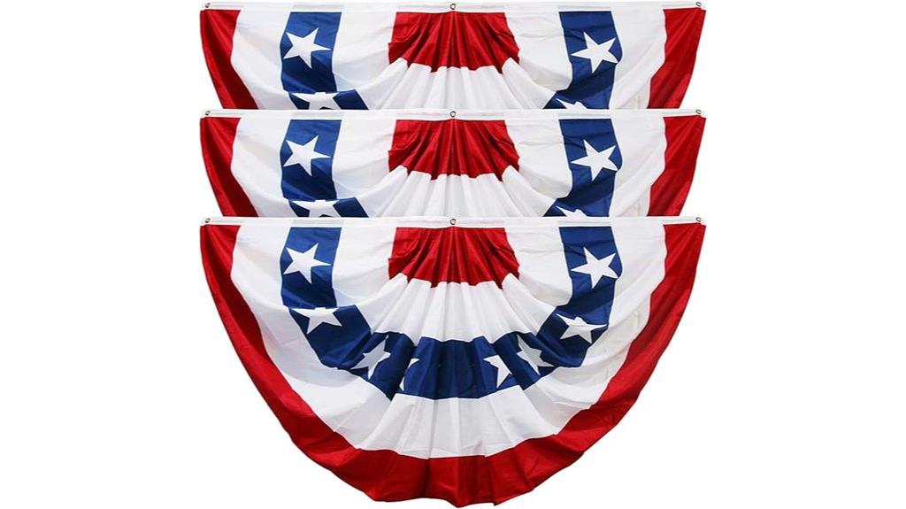 three american flag buntings