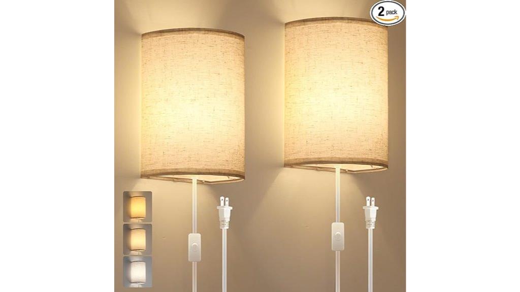 three color wall sconce set