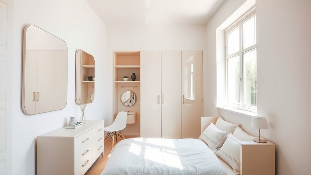 use light colors and mirrors