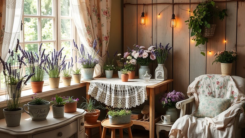 vintage textiles and florals