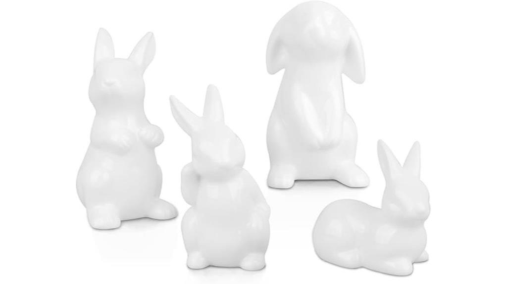 white ceramic bunny decor