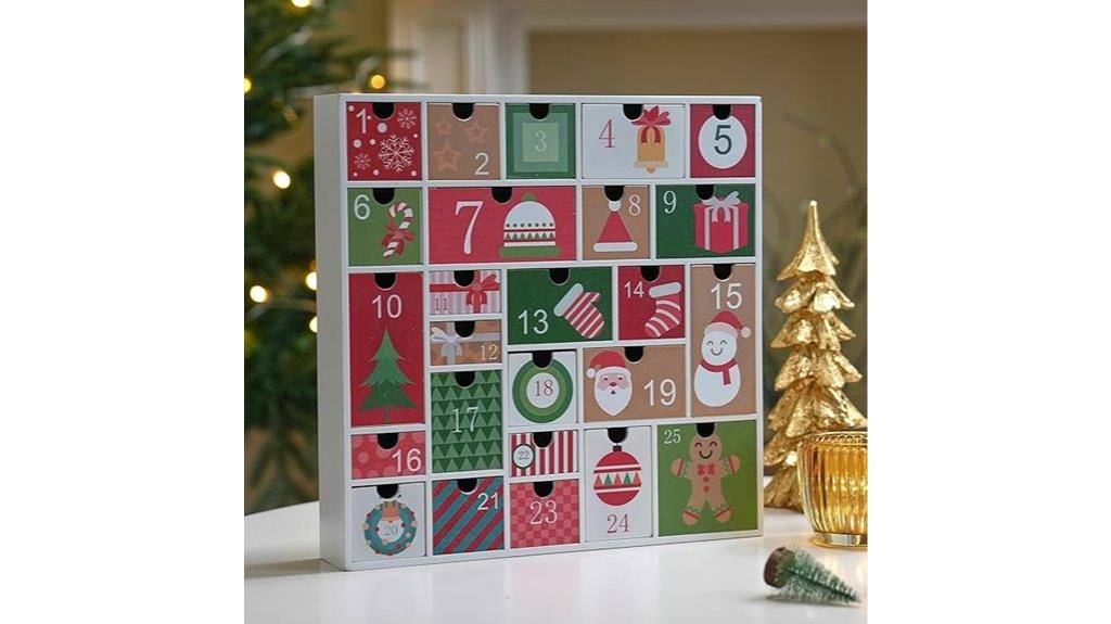 wooden 25 drawer advent calendar