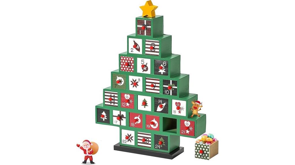 wooden christmas countdown calendar
