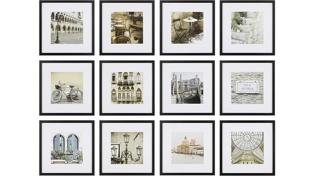 12 piece black photo frames