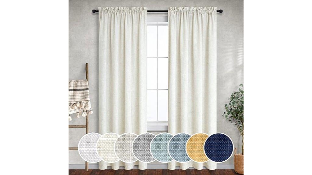 84 inch linen curtain set