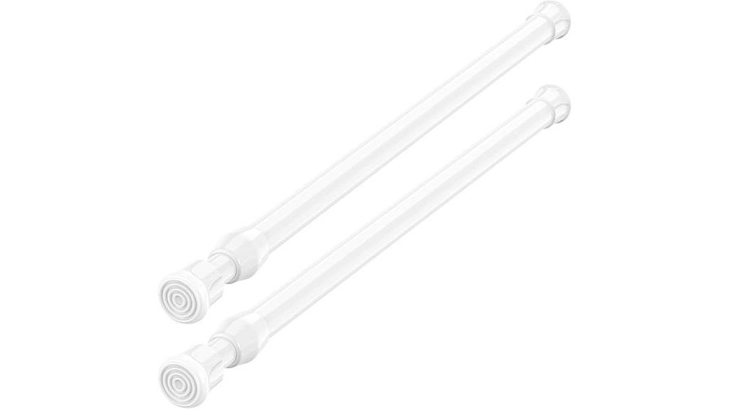 adjustable white curtain rods