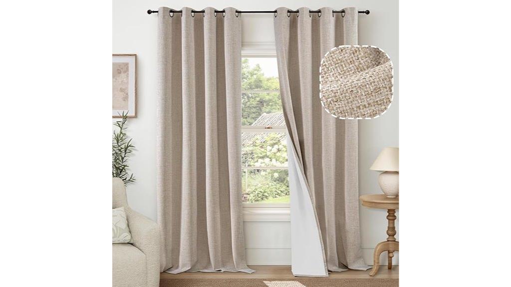 beige blackout curtain panels