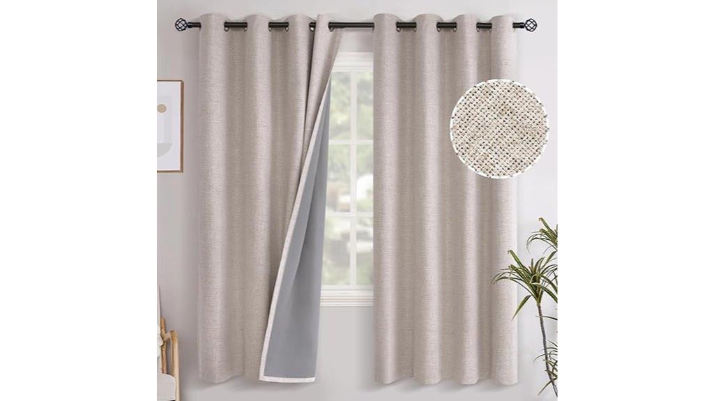 beige linen blackout curtains
