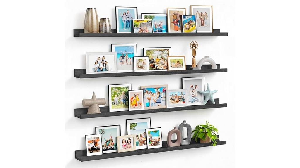 black 48 inch wall shelves