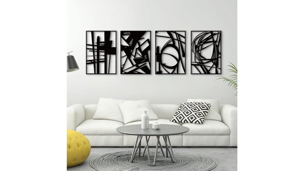 black abstract metal wall art