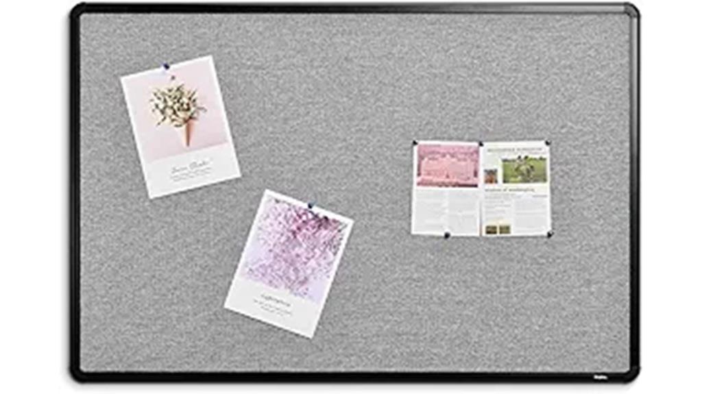 black fabric bulletin board