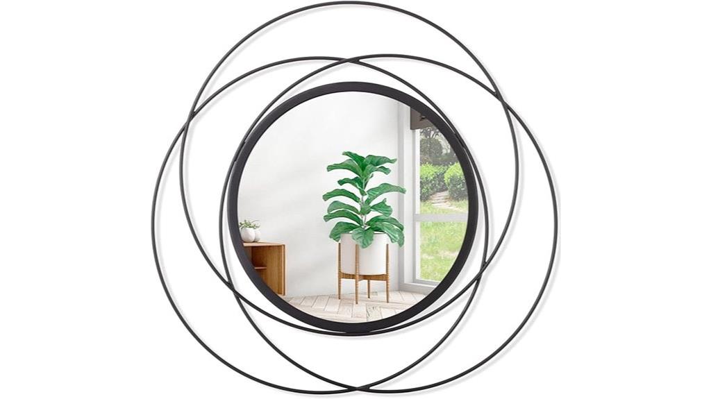 black round wall mirror