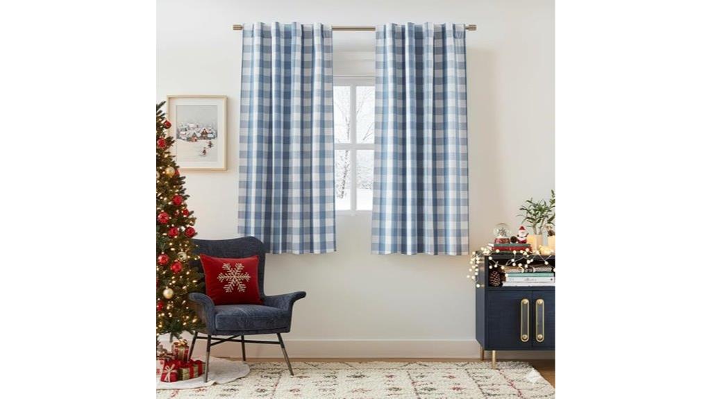 blackout buffalo plaid curtains