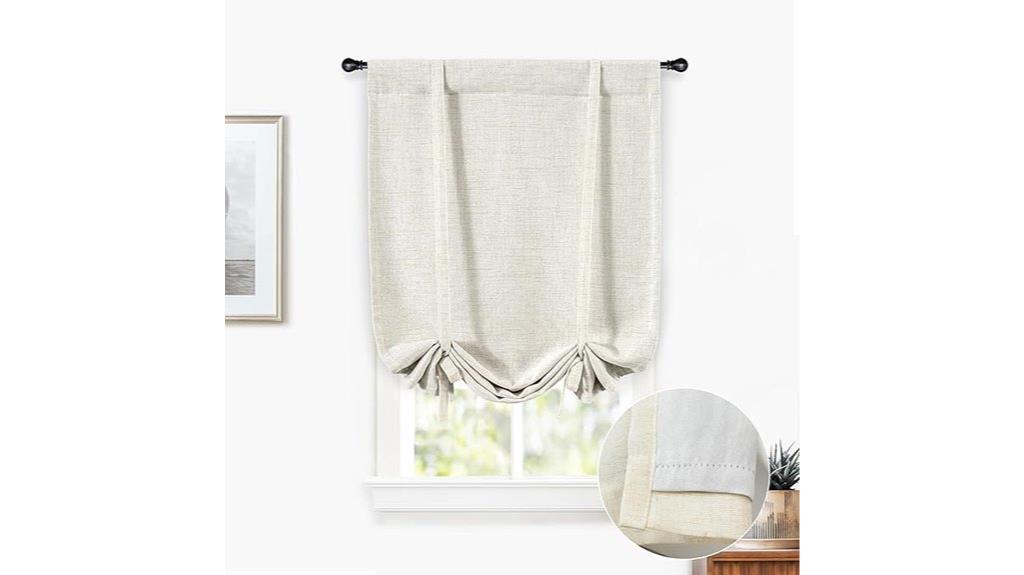 blackout linen tie curtains