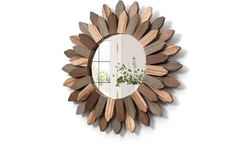 boho sunburst wall mirror