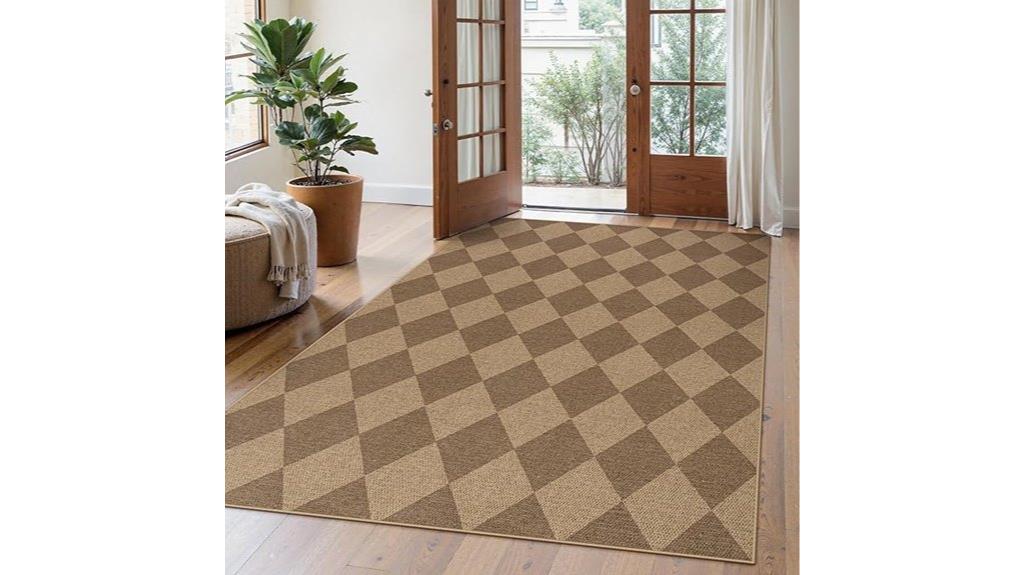 checkered jute indoor rug
