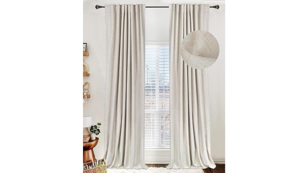 cream blackout curtain set
