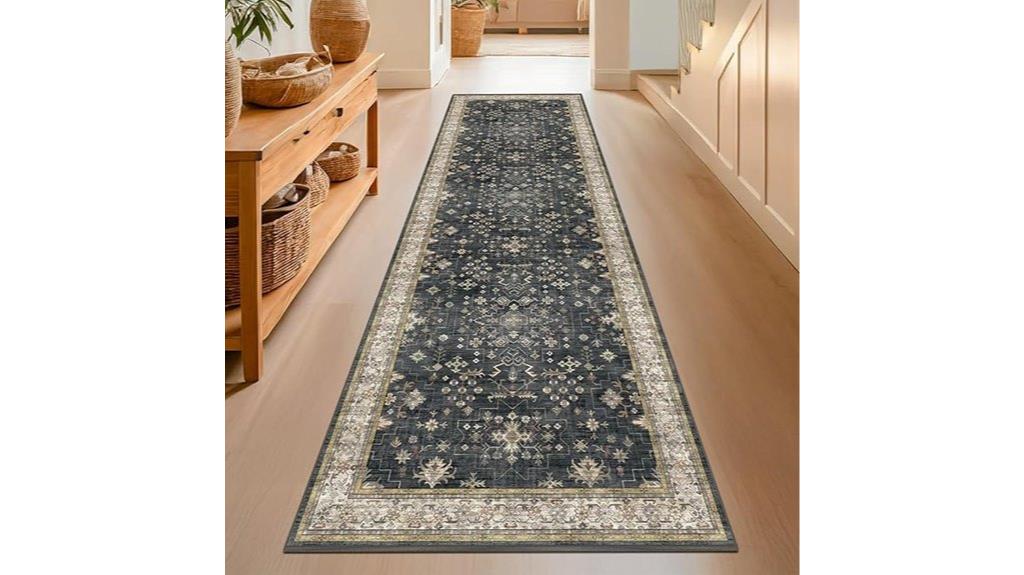 dark washable hallway rug