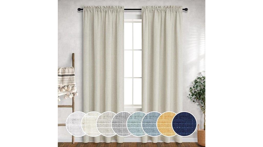 flax linen curtains set