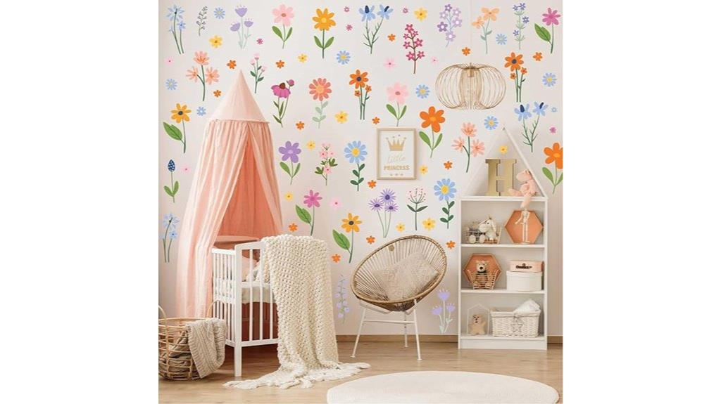 floral nursery wall decals