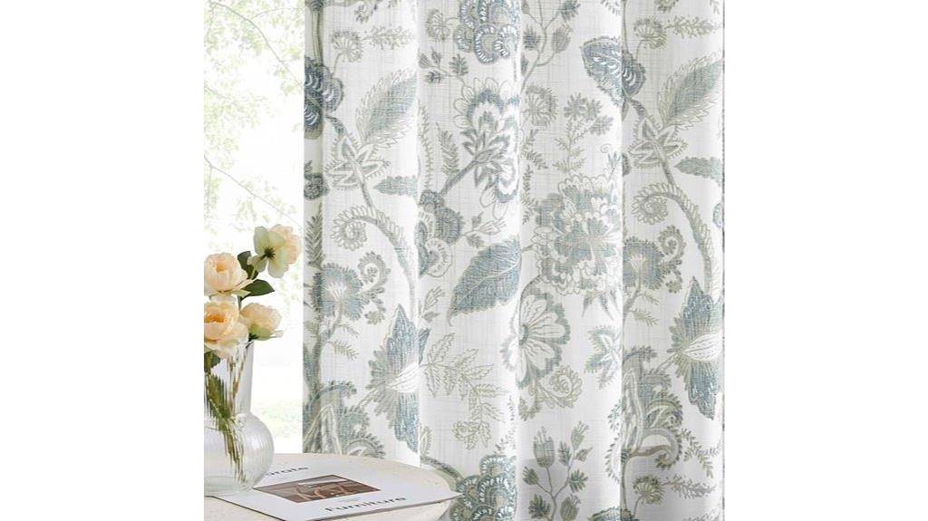 floral semi sheer curtains