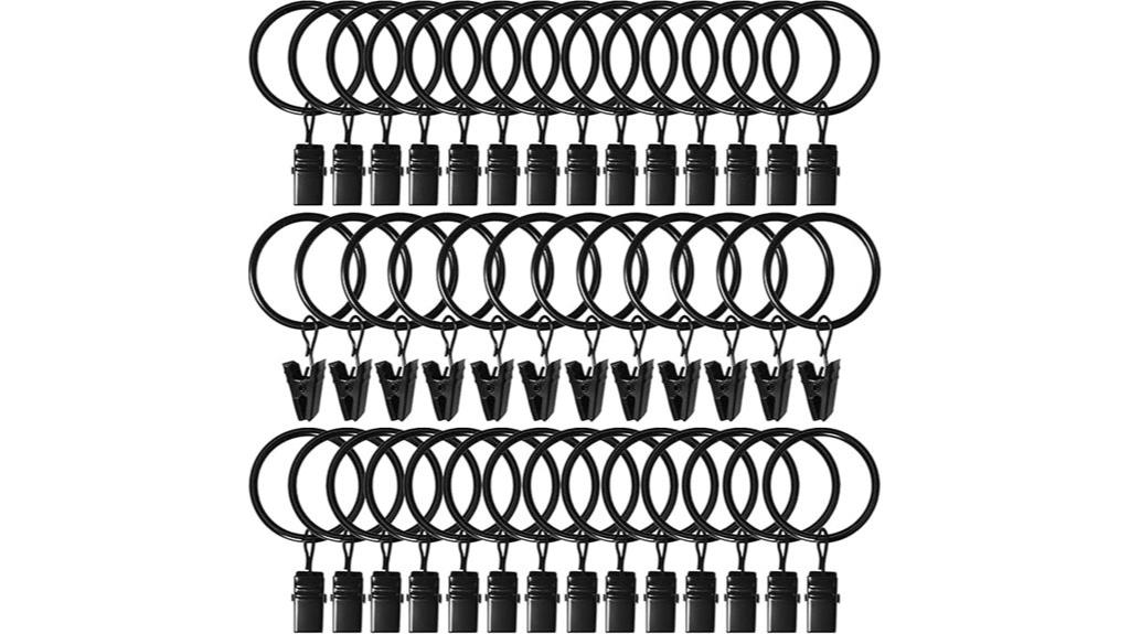 forty curtain rings clips