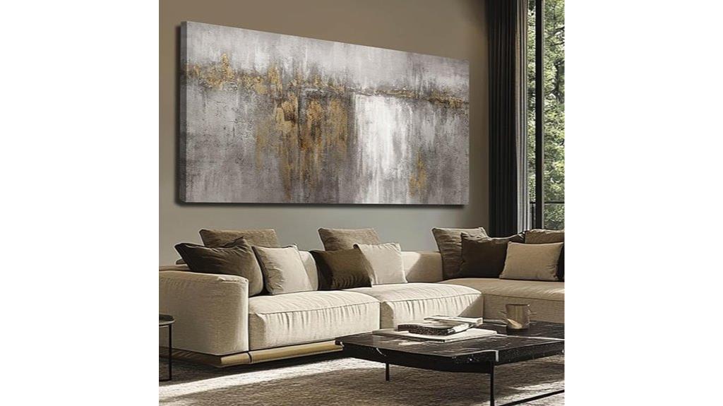 gold gray abstract canvas