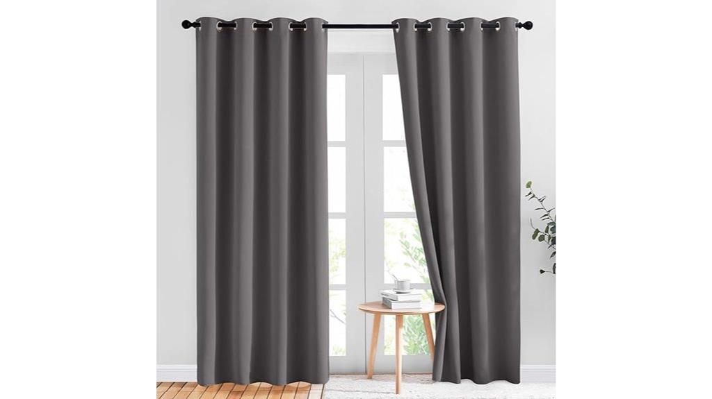 gray blackout bedroom curtains