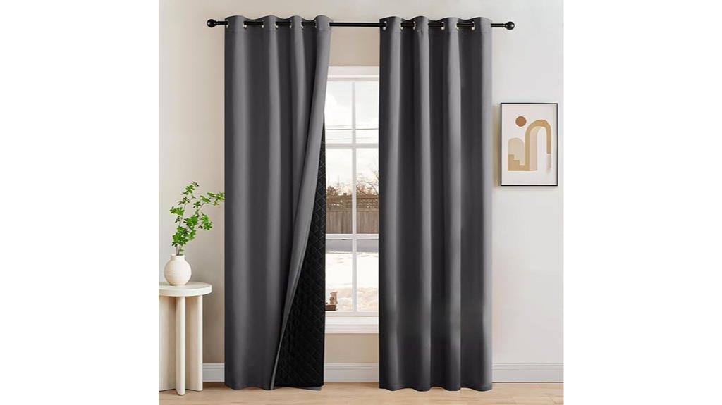 grey blackout 84 inch curtains