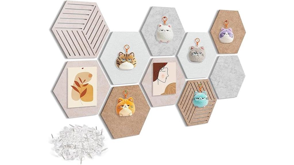 hexagon cork bulletin tiles