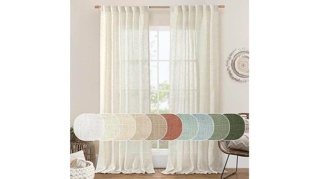 ivory linen curtain panels
