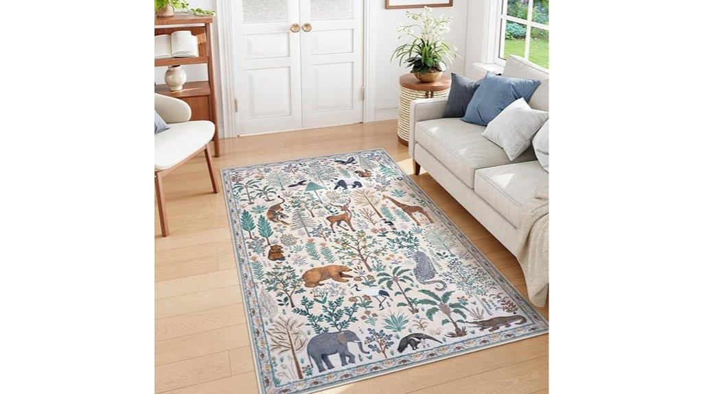 jungle print washable rug