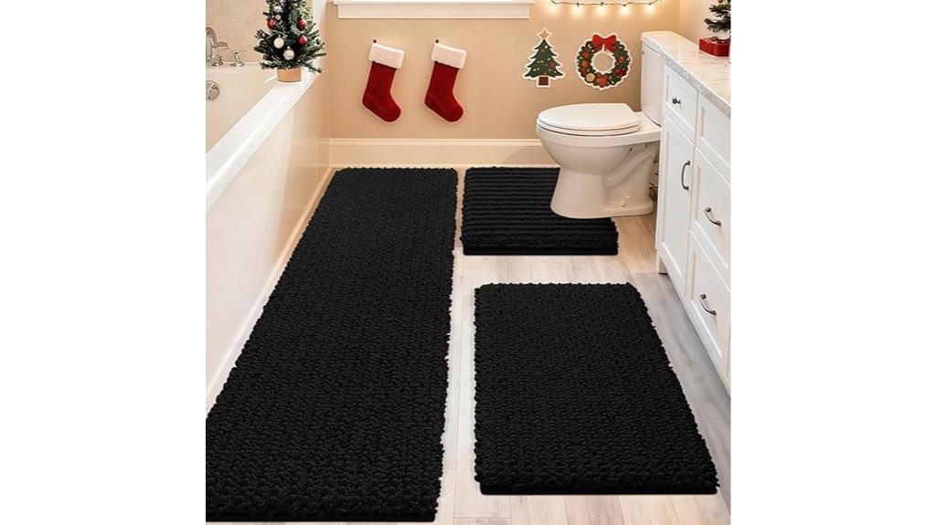 large black bathroom set