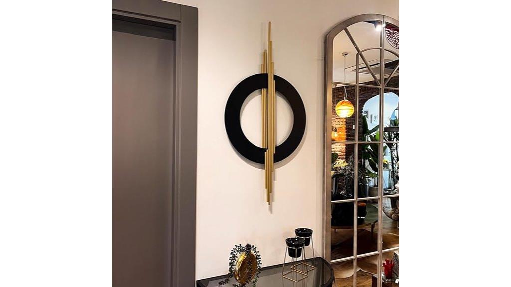 large black gold metal art