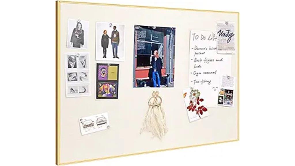 large framed bulletin board