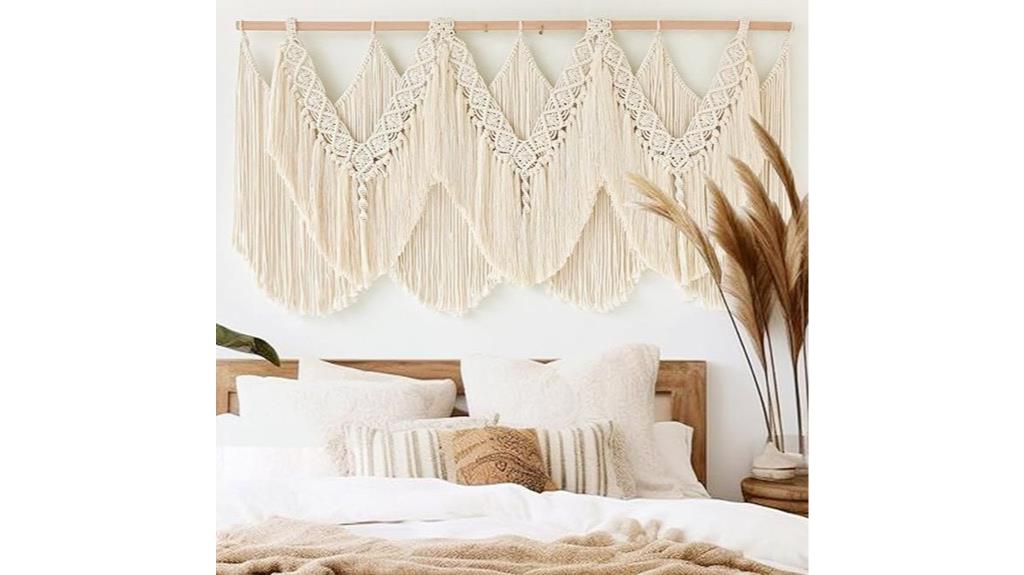 large iower macrame wall hanging