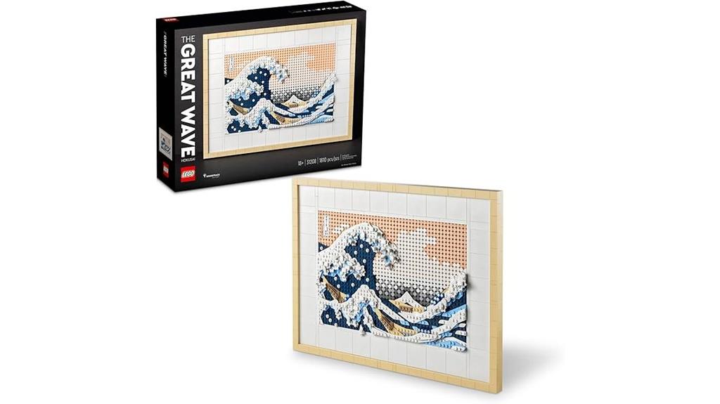 lego art hokusai framed