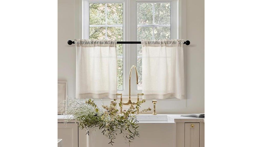 linen cafe curtain set