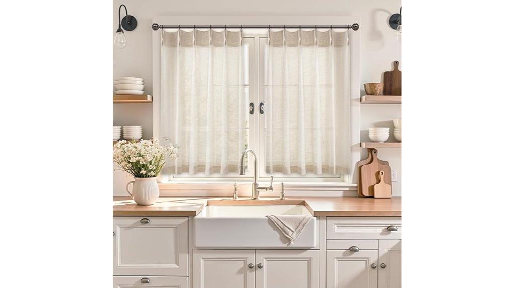 linen sheer cafe curtains