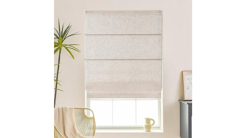 linen textured roman shades